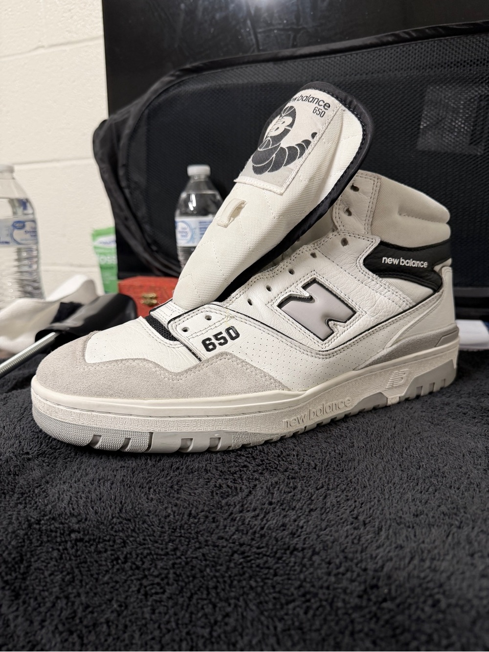 New Balance 650 Men’s High-Top Sneakers in White and Light Gray
